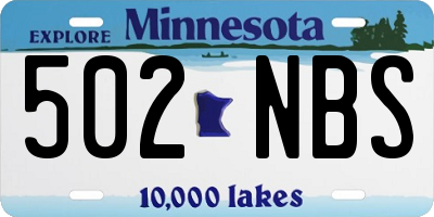 MN license plate 502NBS