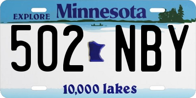 MN license plate 502NBY