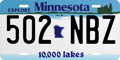 MN license plate 502NBZ