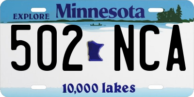 MN license plate 502NCA