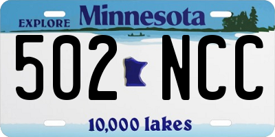 MN license plate 502NCC