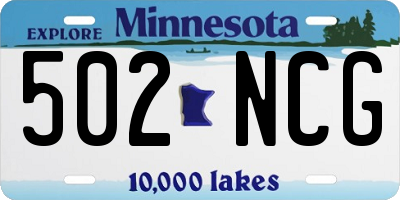 MN license plate 502NCG