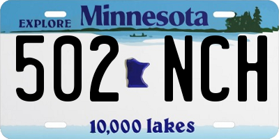 MN license plate 502NCH