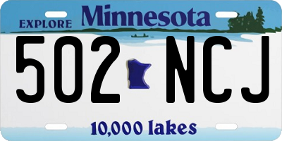 MN license plate 502NCJ
