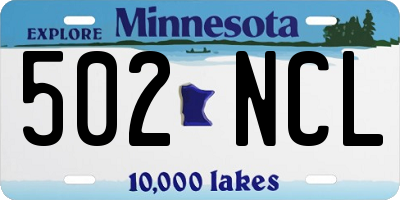 MN license plate 502NCL