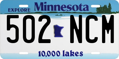 MN license plate 502NCM