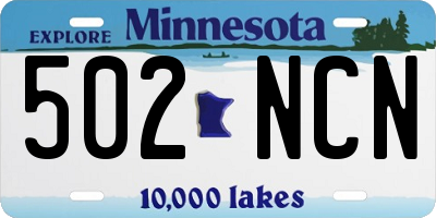 MN license plate 502NCN