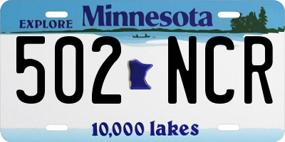 MN license plate 502NCR
