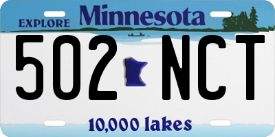 MN license plate 502NCT