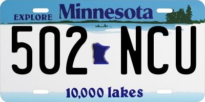 MN license plate 502NCU