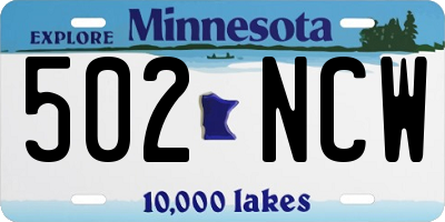 MN license plate 502NCW