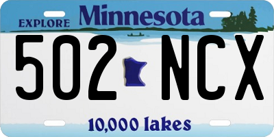 MN license plate 502NCX