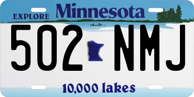 MN license plate 502NMJ