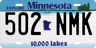 MN license plate 502NMK