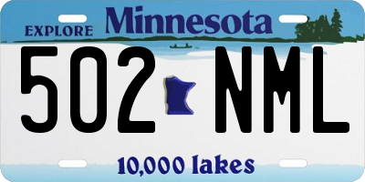 MN license plate 502NML