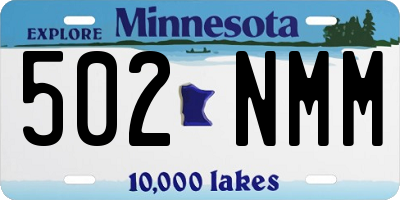MN license plate 502NMM