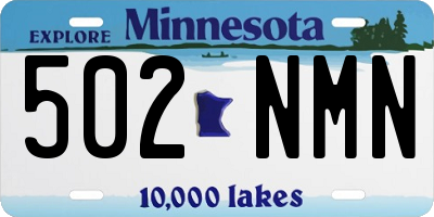 MN license plate 502NMN