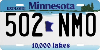 MN license plate 502NMO