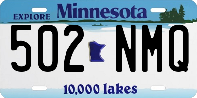 MN license plate 502NMQ