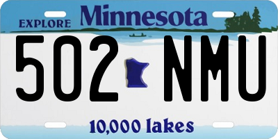 MN license plate 502NMU