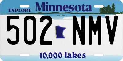 MN license plate 502NMV