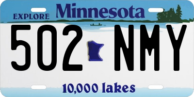 MN license plate 502NMY