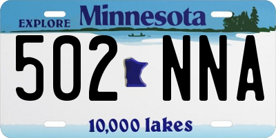 MN license plate 502NNA