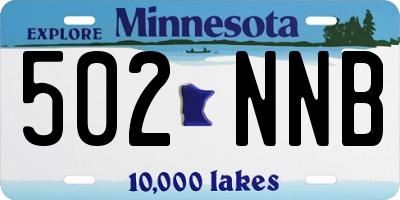 MN license plate 502NNB