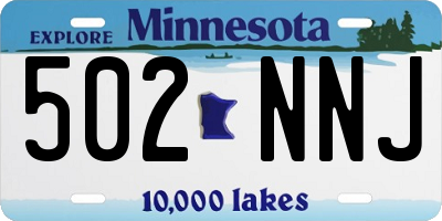 MN license plate 502NNJ