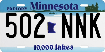 MN license plate 502NNK