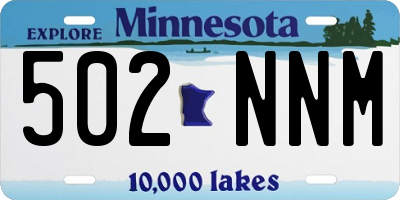 MN license plate 502NNM