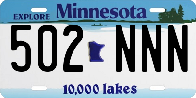 MN license plate 502NNN
