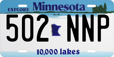 MN license plate 502NNP