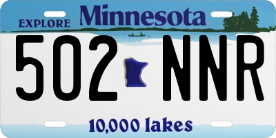 MN license plate 502NNR