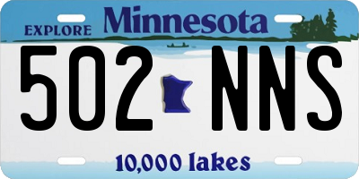 MN license plate 502NNS