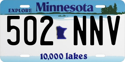 MN license plate 502NNV