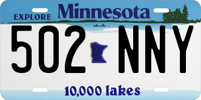 MN license plate 502NNY
