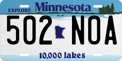 MN license plate 502NOA