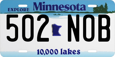 MN license plate 502NOB