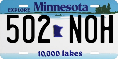 MN license plate 502NOH