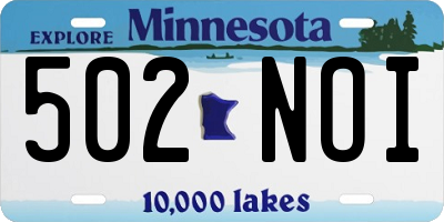 MN license plate 502NOI