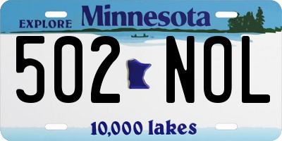 MN license plate 502NOL