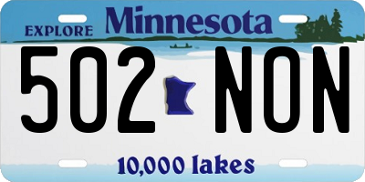 MN license plate 502NON