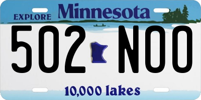 MN license plate 502NOO
