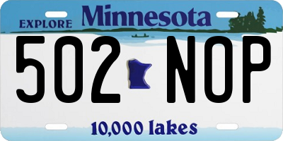 MN license plate 502NOP