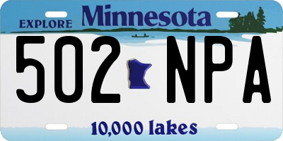MN license plate 502NPA