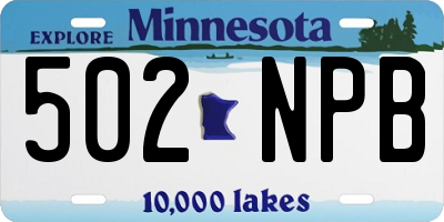 MN license plate 502NPB