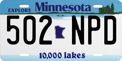 MN license plate 502NPD