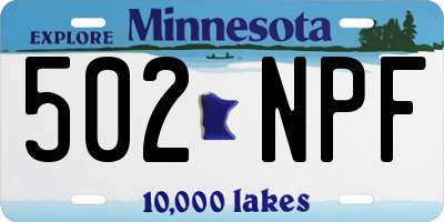 MN license plate 502NPF