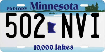 MN license plate 502NVI